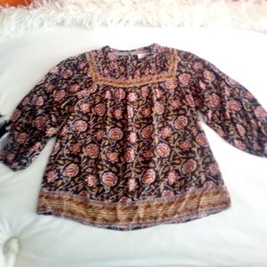 Knox Rose Peasant Floral Top